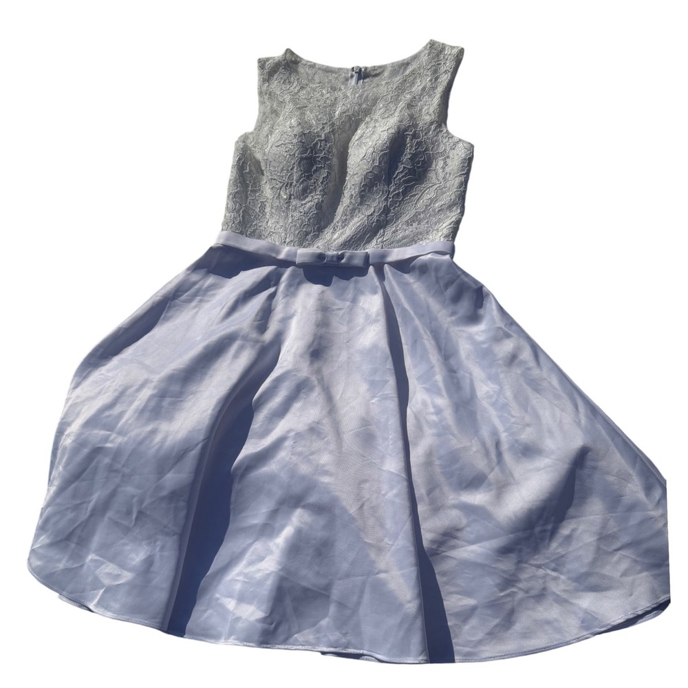 May Queen White Lace Bodice Party Dress Sleeveless Formal Occasion Sz 8